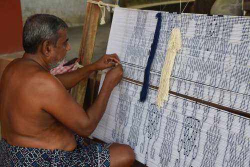 Handloom Weaving Loom Weaver Textile Weave