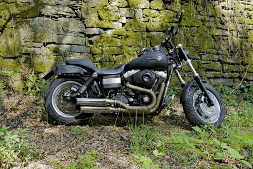Harley Davidson Fatbob Wall Stone Wall Vehicle
