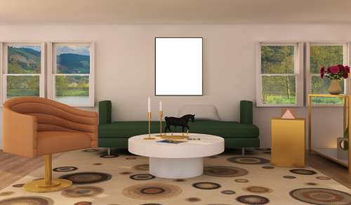 Interior Furniture Poster Frame Chair Desk