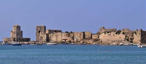 Methoni Castle Greece Fortress Old Coast Building