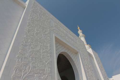 Mosque Abu Dhabi Islam Travel White Marble
