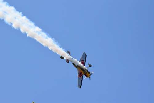 Plane Acrobatic Sky Airshow Fly Performance Smoke