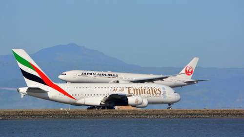 Planes Emirates Airbus A380 Jumbo Jet Dubai