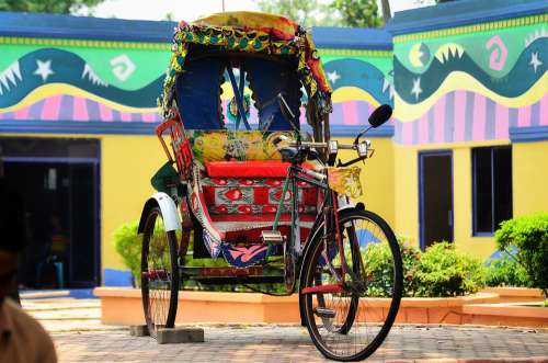 Rickshaw Vehicles Cityscape Bangladesh Natural