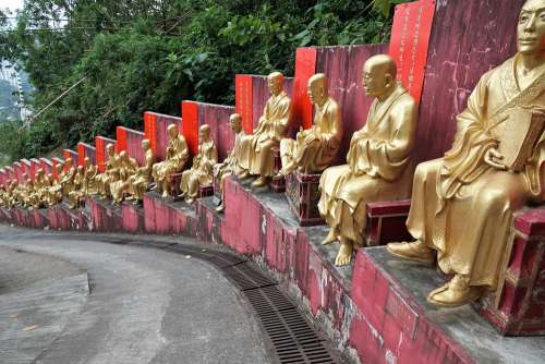 Sculpture Gold Buddha Art Statue