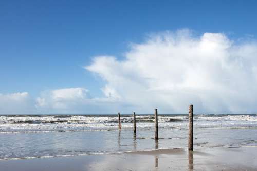Sea Sky Clouds Waves The North Sea Horizon Water