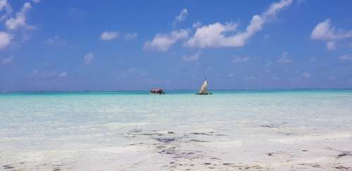 Sea Ocean Boat Tanzania Zanzibar