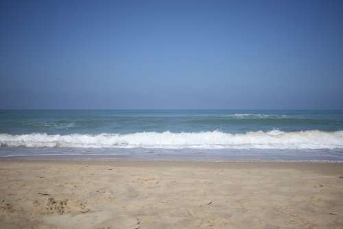 Sea Water Sand Seashore Blue Wave