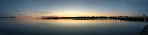 Sunset River Water Evening Landscape Calm