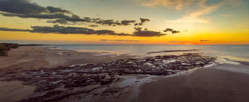 Sunset Lee Point Beach Darwin Australia Coastline