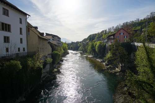 Switzerland Aargau Aare River Brugg City