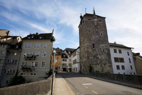 Switzerland Aargau Brugg City Historic Center Sun