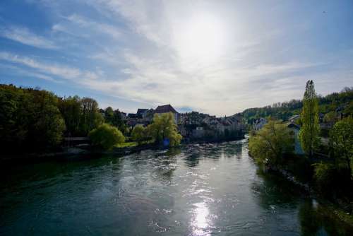 Switzerland Aargau Aare River Brugg City