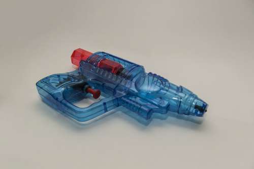 Water Gun Pistol Play Child Toys Isolated Blue