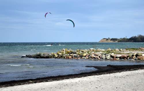 Water Beach Baltic Sea Water Sports Kite Surfing