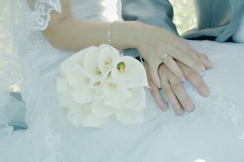 Wedding Husband Wife Bouquet Creeks Bride Married