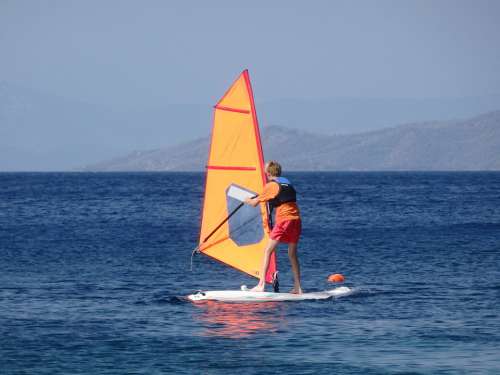 Windsurf Sea Windsurfing Water Surfer Sport
