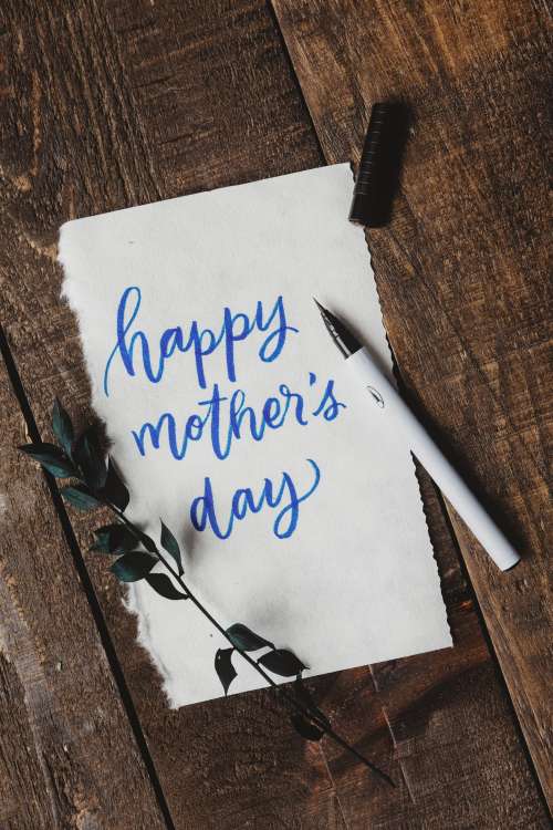 Cursive Handwriting Wishing A Happy Mother's Day Photo