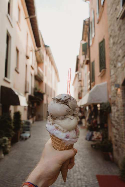 Street and ice cream