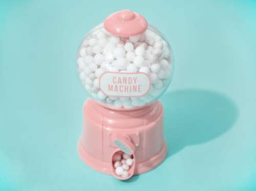 Colorful and bright candy machine