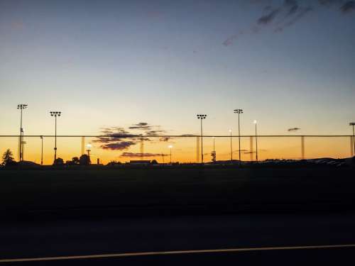 Sunset Over Field