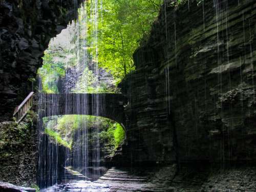 Waterfall Over Rocks