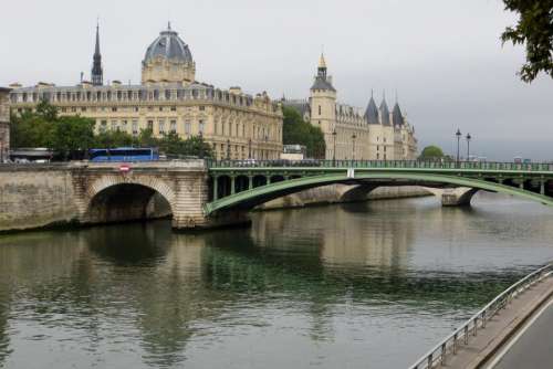 Paris Seine river water bridge