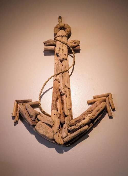 anchor driftwood art sculpture wallart