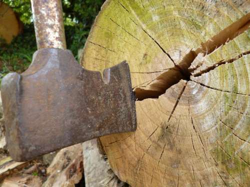axe log chop chopping wood