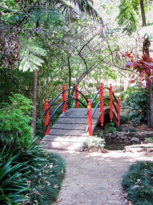 Australia Botanic_gardens bridge Japanese garden