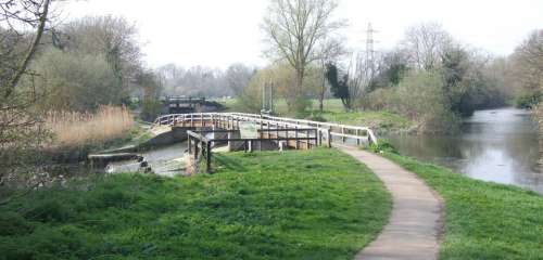 bridge weir grass water canal