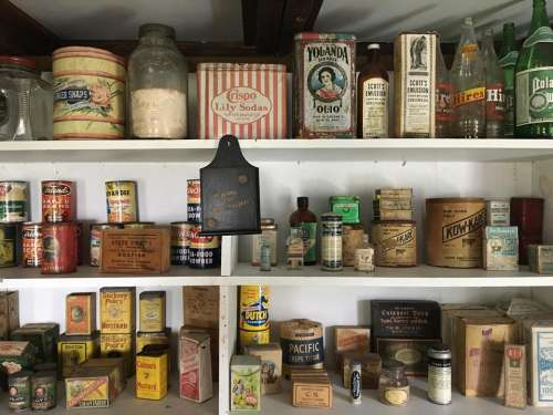 Old Shelves pantry antiques vintage sundries