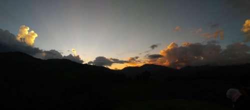 Nepal mountains sunset clouds 