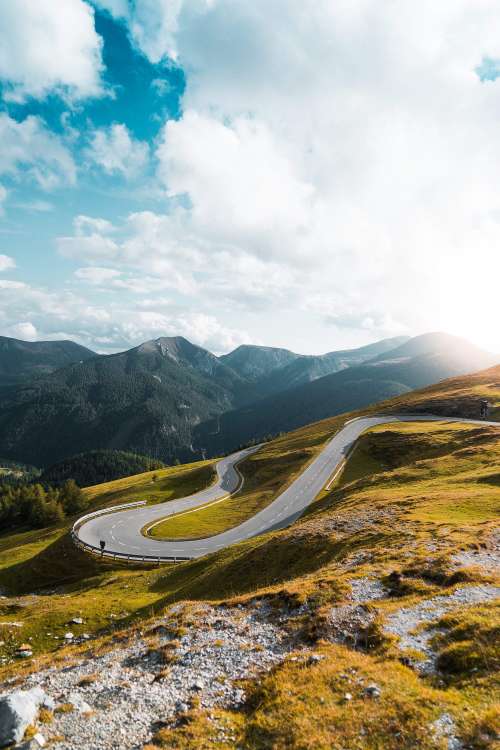 Nockalm High Alpine Mountain Road Hairpin Turn