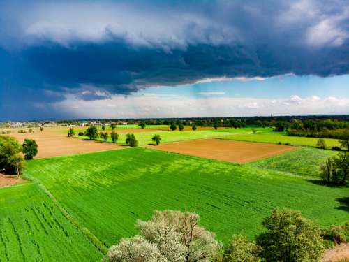 Aerial View Drone Clouds Campaign Outdoors