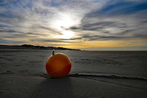 Amrum Beach Kniepsand Boje Sun Sunset North Sea