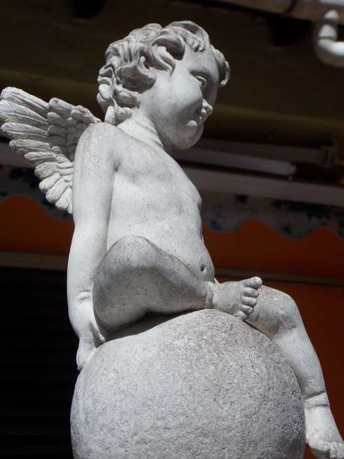 Angel Cherub Stone Sculpture