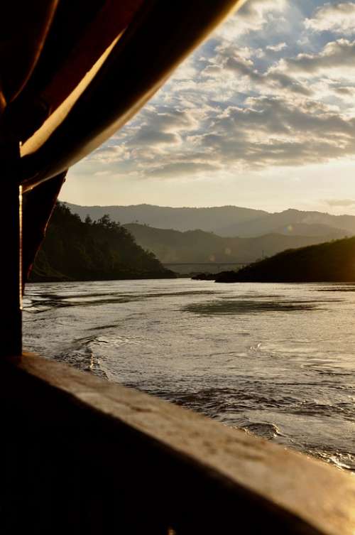 Asia Mekong River Thailand Sunset River Water
