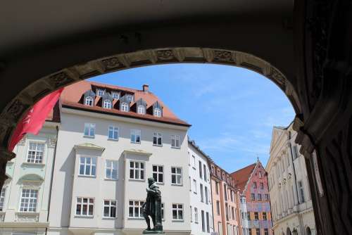 Augsburg Downtown City Historic Center House Facade