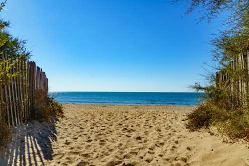 Away Beach Serignan South Of France Sand Beach