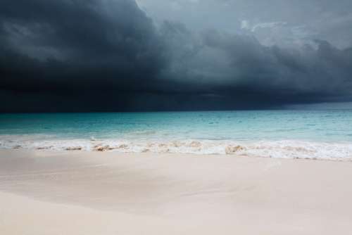 Beach Blue Caribbean Clouds Cloudscape Dark