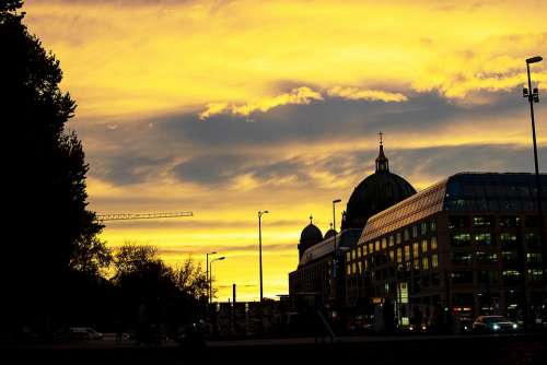 Berlin Sun Sky Germany Clouds City Dusk Sunset