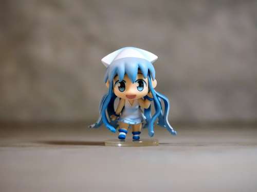 Blue Hair Young Lady Female Girl Cute Small Toy