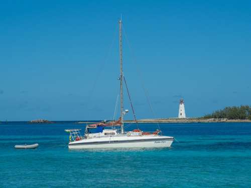 Boat Sail Lighthouse Ocean Nautical Sailboat