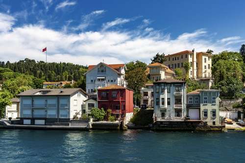 Bosphorus Istanbul Marmara Sea Shore Buildings