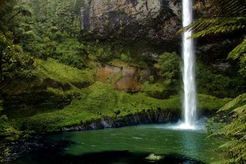 Bridal Veil Fall New Zealand Waterfall Nature