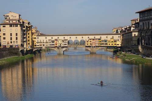 Bridge Florence Arno Italy City Architecture