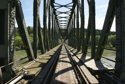 Bridge Rail Railway Architecture Traffic Steel
