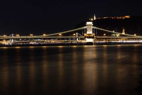 Budapest Chain Bridge Hungary Danube Bridge City