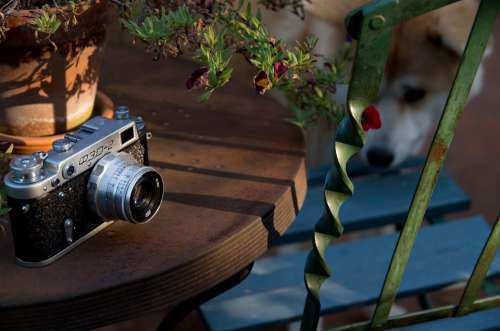 Camera Old Antique Light Mood Table Chair Metal